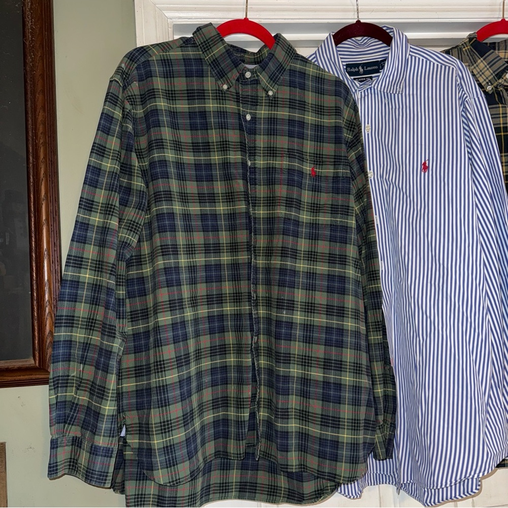Ralph Lauren Blue Label Plaid and Striped Shirt Set - Picture 2 of 10